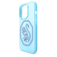 Smartphone case, Swan, iPhone® 14 Pro, Blue by SWAROVSKI