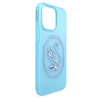 Smartphone case, Swan, iPhone® 14 Pro Max, Blue by SWAROVSKI