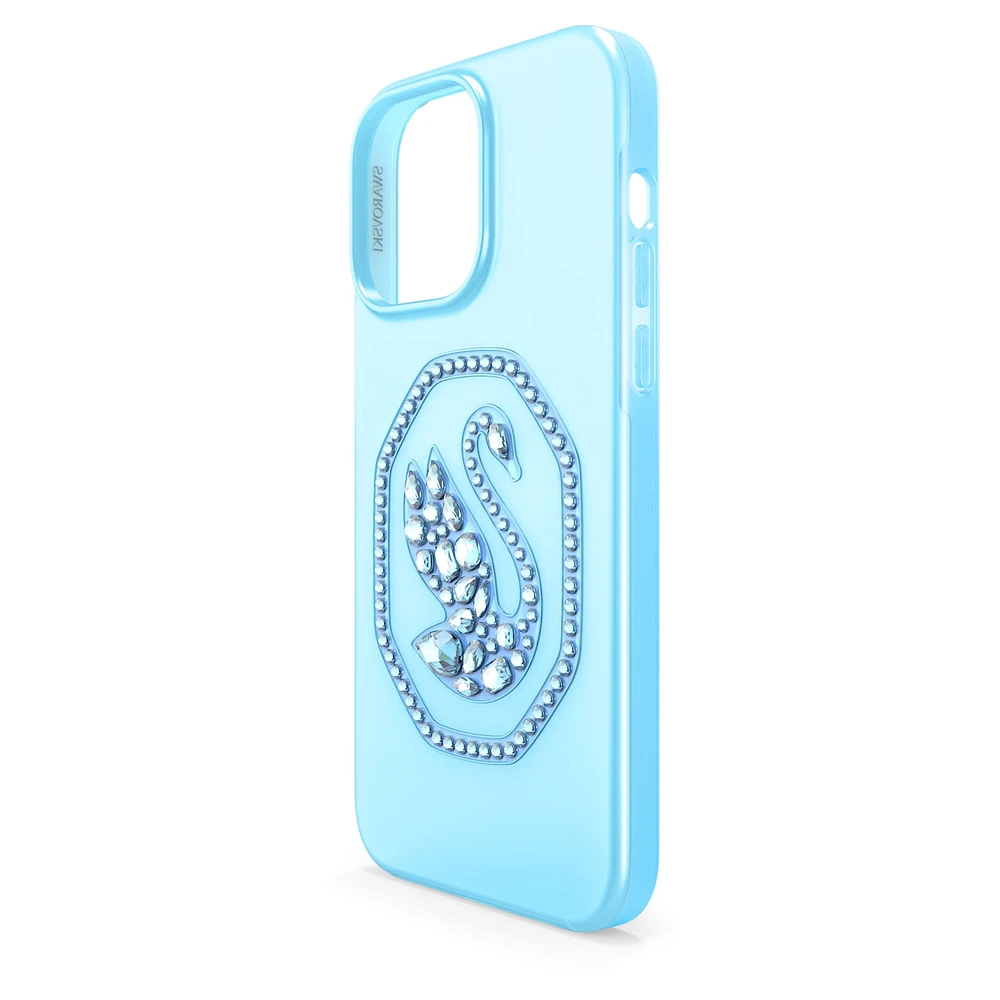 Smartphone case, Swan, iPhone® 14 Pro Max, Blue by SWAROVSKI