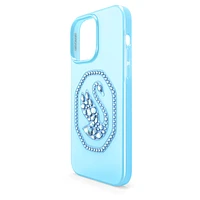 Smartphone case, Swan, iPhone® 14 Pro Max, Blue by SWAROVSKI
