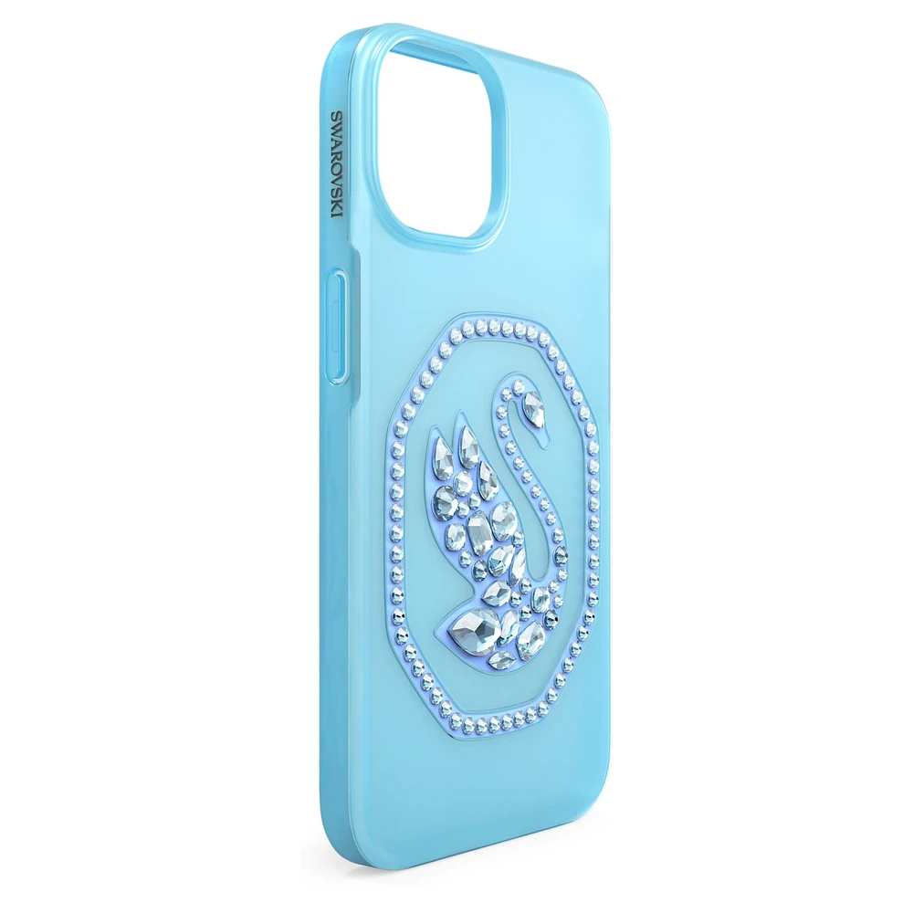 Smartphone case, Swan, iPhone® 14, Blue by SWAROVSKI