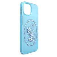 Smartphone case, Swan, iPhone® 14, Blue by SWAROVSKI