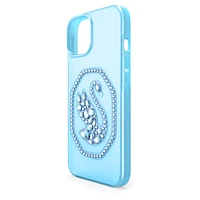 Smartphone case, Swan, iPhone® 14, Blue by SWAROVSKI