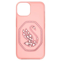 Smartphone case, Swan, iPhone® 14, Pale pink by SWAROVSKI