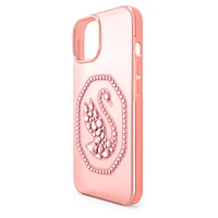 Smartphone case, Swan, iPhone® 14, Pale pink by SWAROVSKI