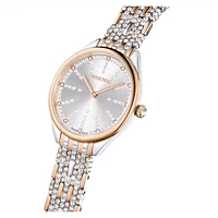 Attract watch, Swiss Made, Pavé, Crystal bracelet, Rose gold tone, Mixed metal finish by SWAROVSKI