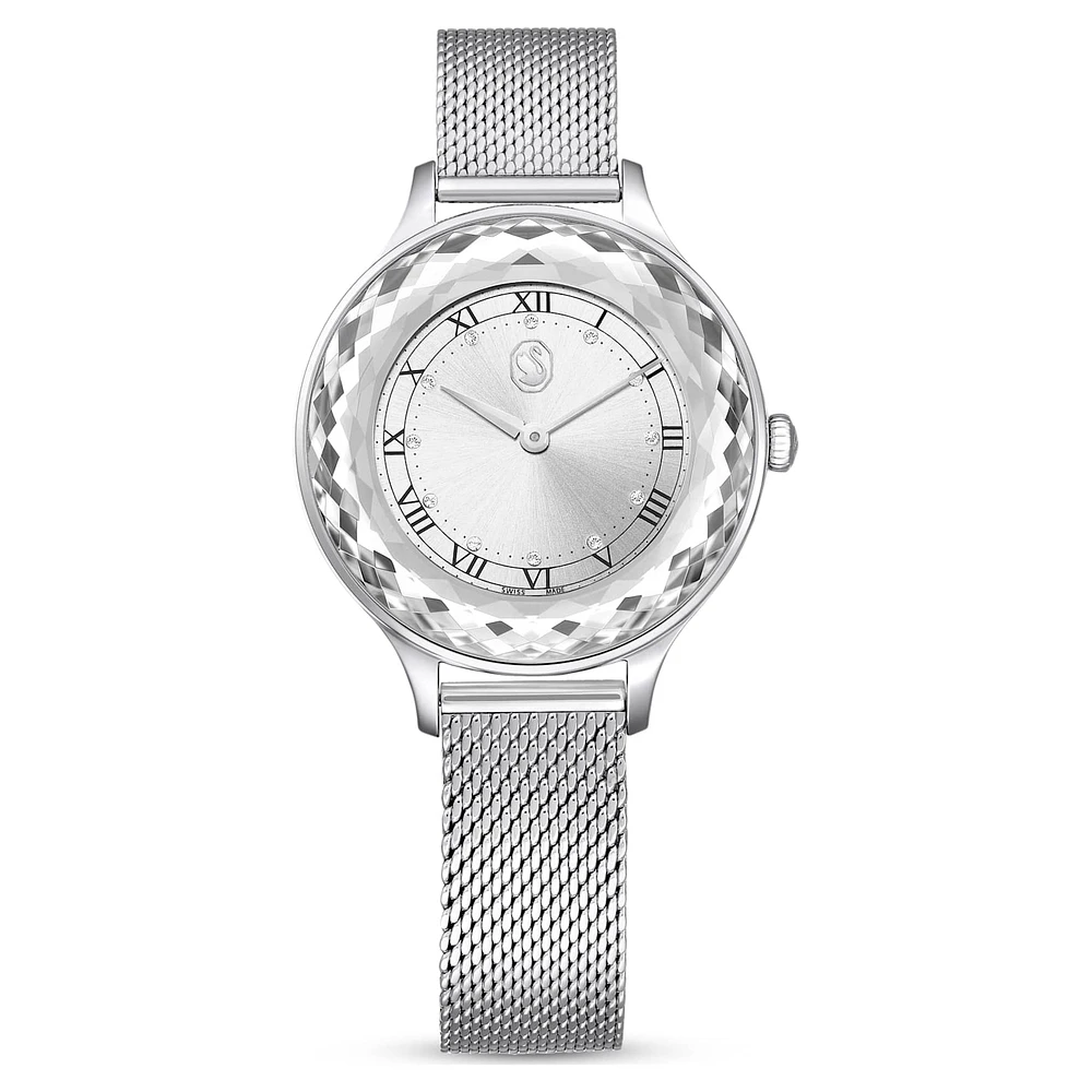 Nova watch, Swiss Made, Metal bracelet, Silver Tone, Stainless steel by SWAROVSKI