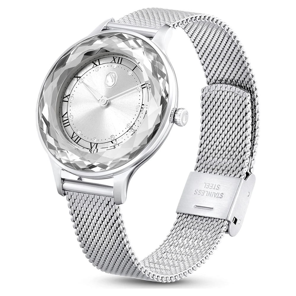 Nova watch, Swiss Made, Metal bracelet, Silver Tone, Stainless steel by SWAROVSKI