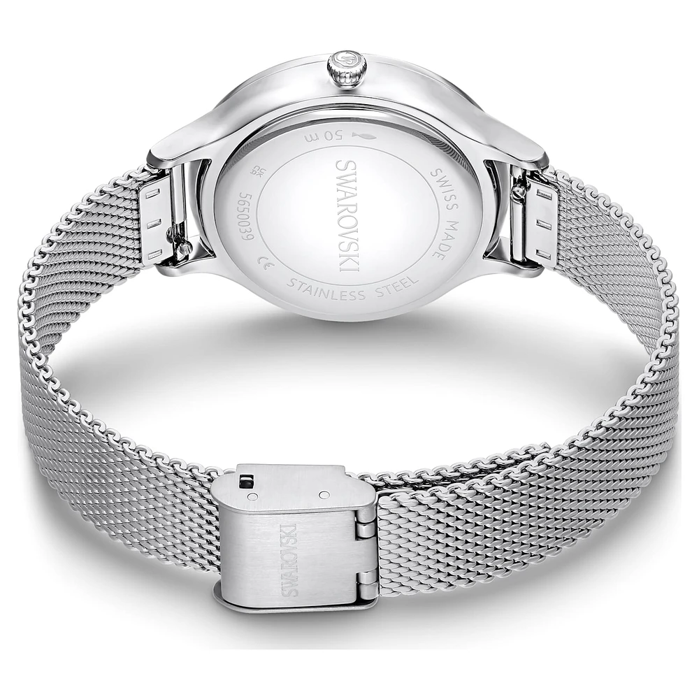 Nova watch, Swiss Made, Metal bracelet, Silver Tone, Stainless steel by SWAROVSKI