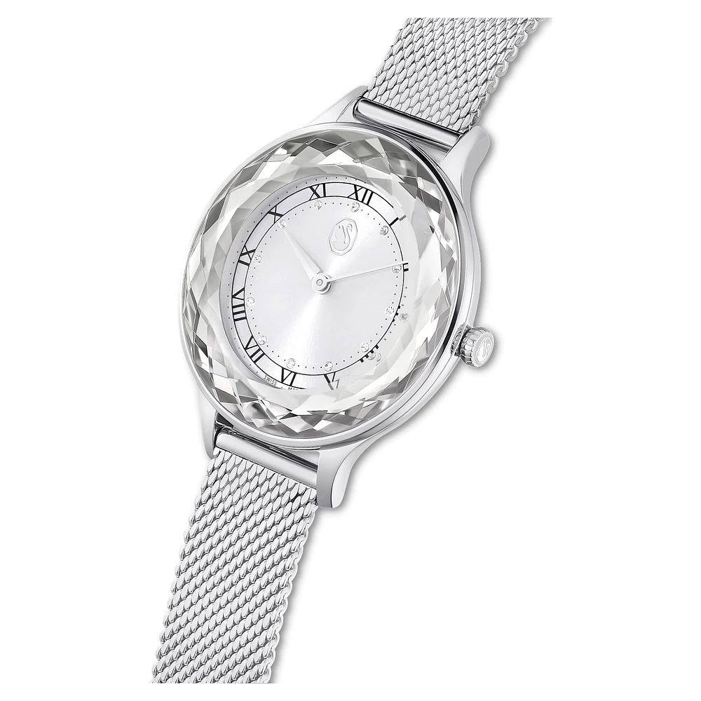 Nova watch, Swiss Made, Metal bracelet, Silver Tone, Stainless steel by SWAROVSKI