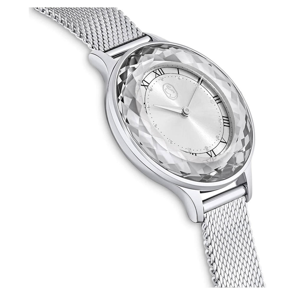 Nova watch, Swiss Made, Metal bracelet, Silver Tone, Stainless steel by SWAROVSKI