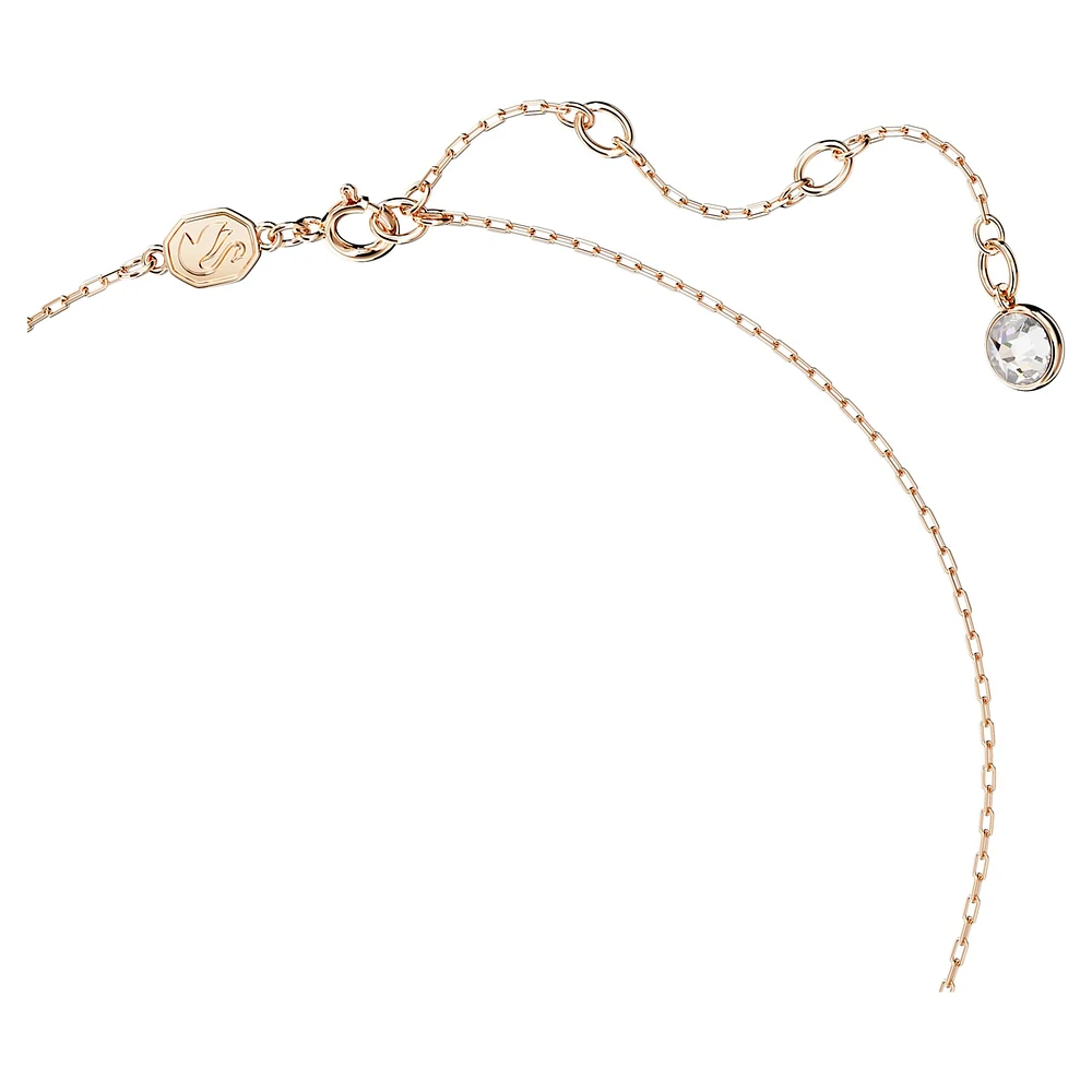 Swan pendant, Swan, Medium, Green, Rose gold-tone plated by SWAROVSKI