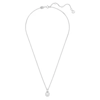 Birthstone pendant, Square cut, April, White, Rhodium plated by SWAROVSKI