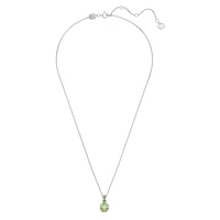 Birthstone pendant, Square cut, August, Green, Rhodium plated by SWAROVSKI