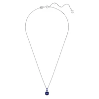 Birthstone pendant, Square cut, September, Blue, Rhodium plated by SWAROVSKI