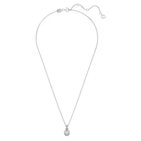Birthstone pendant, Square cut, March, Blue, Rhodium plated by SWAROVSKI
