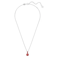 Birthstone pendant, Square cut, July, Red, Rhodium plated by SWAROVSKI