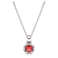 Birthstone pendant, Square cut, July, Red, Rhodium plated by SWAROVSKI