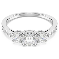 Attract Trilogy ring, Round cut, White, Silver-tone finish by SWAROVSKI