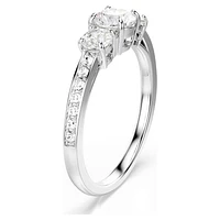 Attract Trilogy ring, Round cut, White, Silver-tone finish by SWAROVSKI