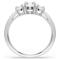 Attract Trilogy ring, Round cut, White, Silver-tone finish by SWAROVSKI
