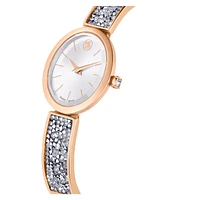 Crystal Rock Oval watch, Swiss Made, Crystal bracelet, Rose gold tone, Rose gold-tone finish by SWAROVSKI