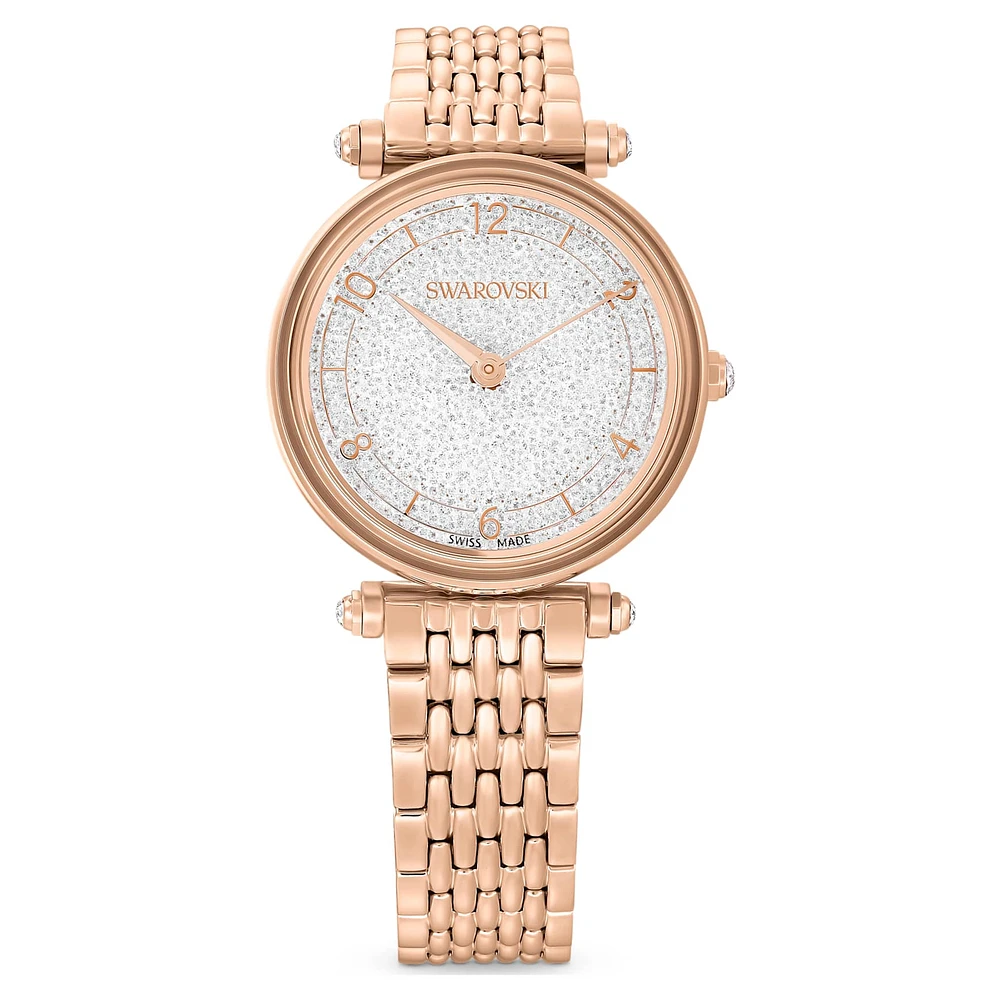 Crystalline Wonder watch, Swiss Made, Metal bracelet, Rose gold tone, Rose gold-tone finish by SWAROVSKI