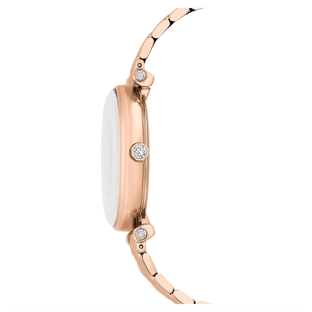 Crystalline Wonder watch, Swiss Made, Metal bracelet, Rose gold tone, Rose gold-tone finish by SWAROVSKI