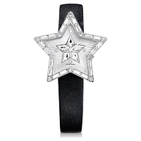 Stella watch, Swiss Made, Star, Leather strap, White, Stainless steel by SWAROVSKI