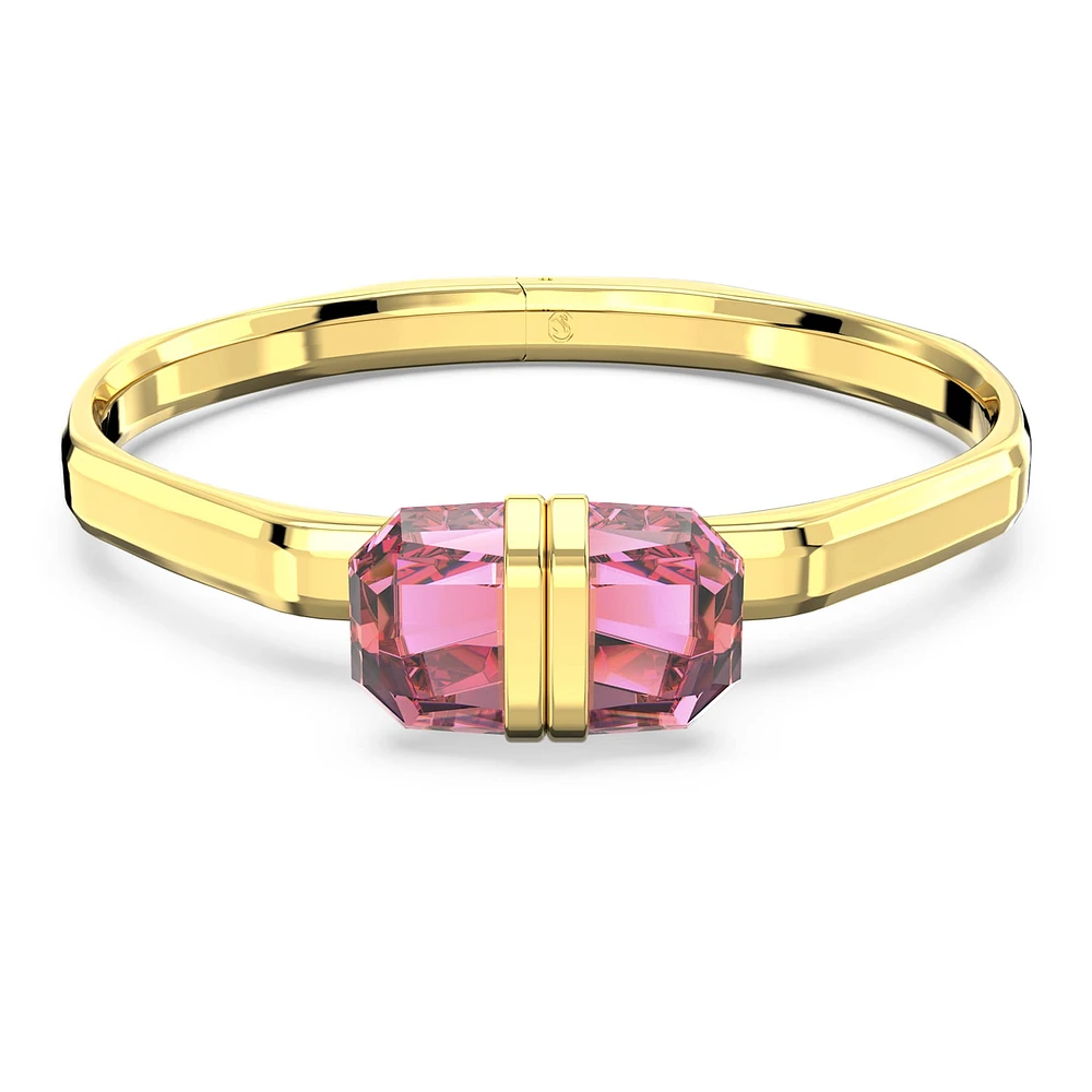 Lucent bangle, Magnetic closure, Pink, Gold-tone plated by SWAROVSKI