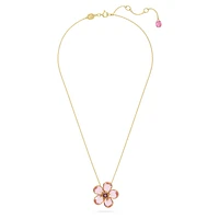 Florere pendant, Flower, Small, Pink, Gold-tone plated by SWAROVSKI