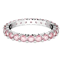 Matrix ring, Round cut, Pink, Rhodium plated by SWAROVSKI