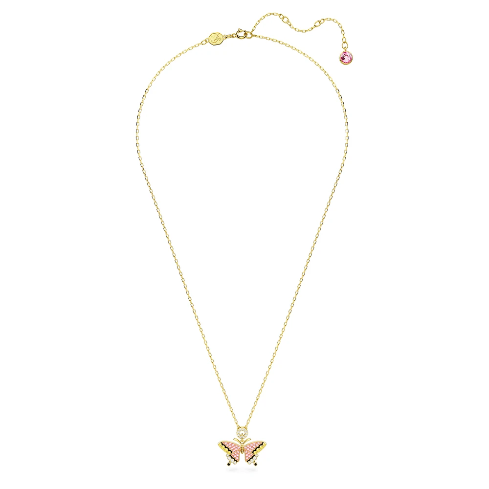 Idyllia pendant, Butterfly, Multicoloured, Gold-tone plated by SWAROVSKI