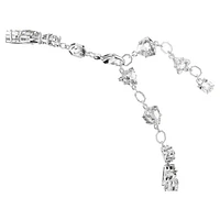 Mesmera choker, Mixed cuts, White, Rhodium plated by SWAROVSKI