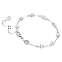 Mesmera bracelet, Mixed cuts, Scattered design, White, Rhodium plated by SWAROVSKI