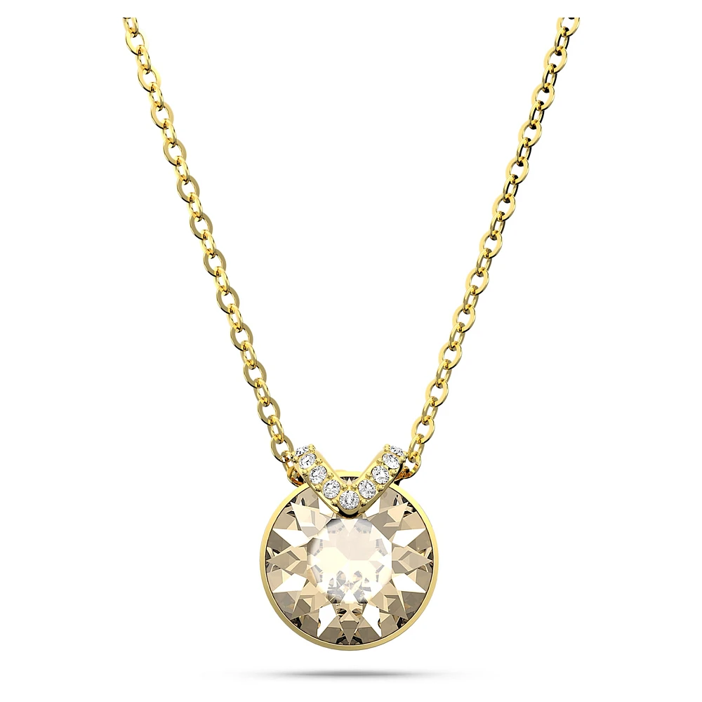 Bella V pendant, Round cut, Gold tone, Gold-tone plated by SWAROVSKI