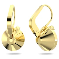 Bella V drop earrings, Round cut, Gold tone, Gold-tone plated by SWAROVSKI