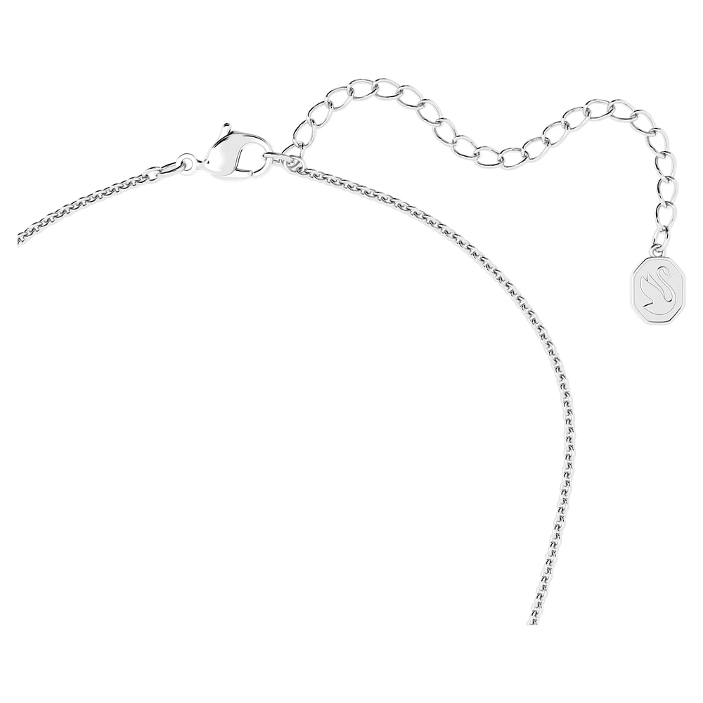 Angelic necklace, Square cut, Blue, Rhodium plated by SWAROVSKI