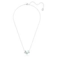 Idyllia Lilia necklace, Butterfly, Blue, Rhodium plated by SWAROVSKI