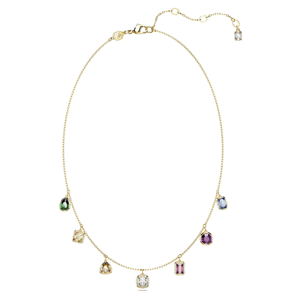Stilla necklace, Mixed cuts, Multicoloured, Gold-tone plated by SWAROVSKI