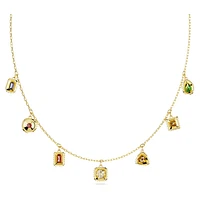 Stilla necklace, Mixed cuts, Multicoloured, Gold-tone plated by SWAROVSKI