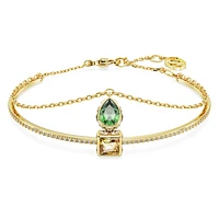 Stilla bangle, Mixed cuts, Multicoloured, Gold-tone plated by SWAROVSKI