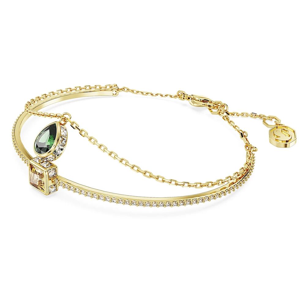 Stilla bangle, Mixed cuts, Multicoloured, Gold-tone plated by SWAROVSKI