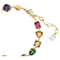Stilla Tennis bracelet, Mixed cuts, Multicoloured, Gold-tone plated by SWAROVSKI