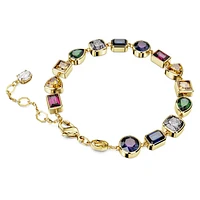 Stilla Tennis bracelet, Mixed cuts, Multicoloured, Gold-tone plated by SWAROVSKI