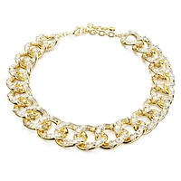 Dextera necklace, Statement, Mixed cuts, Large, White, Gold-tone plated by SWAROVSKI