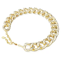 Dextera necklace, Statement, Mixed cuts, Large, White, Gold-tone plated by SWAROVSKI