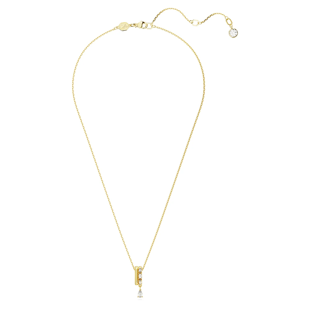 Dextera pendant, Mixed cuts, White, Gold-tone plated by SWAROVSKI