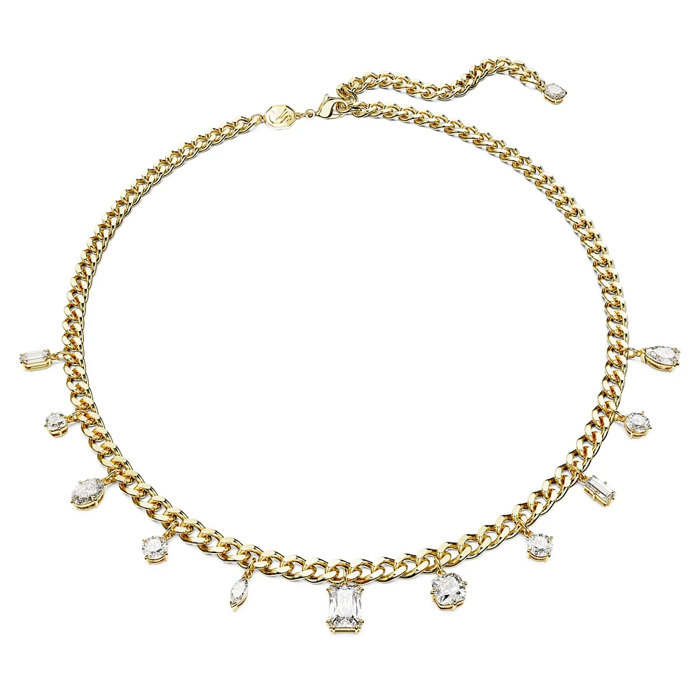 Dextera necklace, White, Gold-tone plated by SWAROVSKI