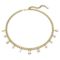Dextera necklace, White, Gold-tone plated by SWAROVSKI
